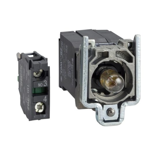 Schneider ZB4BW041 Harmony fém jelzőlámpa és érintkező blokk rögzítő aljzattal, BA9s izzós, transzformátoros, 1NO, 230VAC Schneider ZB4BW041 Harmony fém jelzőlámpa és érintkező blokk rögzítő aljzattal, BA9s izzós, transzformátoros, 1NO, 230VAC