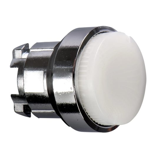 Schneider ZB4BW11 Harmony fém világító nyomógomb fej, Ø22, visszatérő, BA9s foglalatos, kiemelkedő, fehér Schneider ZB4BW11 Harmony fém világító nyomógomb fej, Ø22, visszatérő, BA9s foglalatos, kiemelkedő, fehér