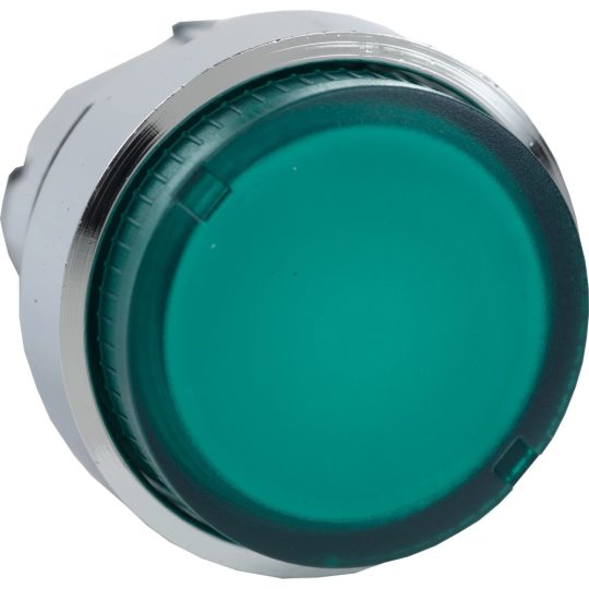 Schneider ZB4BW13 Harmony fém világító nyomógomb fej, Ø22, visszatérő, BA9s foglalatos, kiemelkedő, zöld Schneider ZB4BW13 Harmony fém világító nyomógomb fej, Ø22, visszatérő, BA9s foglalatos, kiemelkedő, zöld