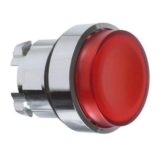 Schneider ZB4BW14 Harmony fém világító nyomógomb fej, Ø22, visszatérő, BA9s foglalatos, kiemelkedő, piros Schneider ZB4BW14 Harmony fém világító nyomógomb fej, Ø22, visszatérő, BA9s foglalatos, kiemelkedő, piros