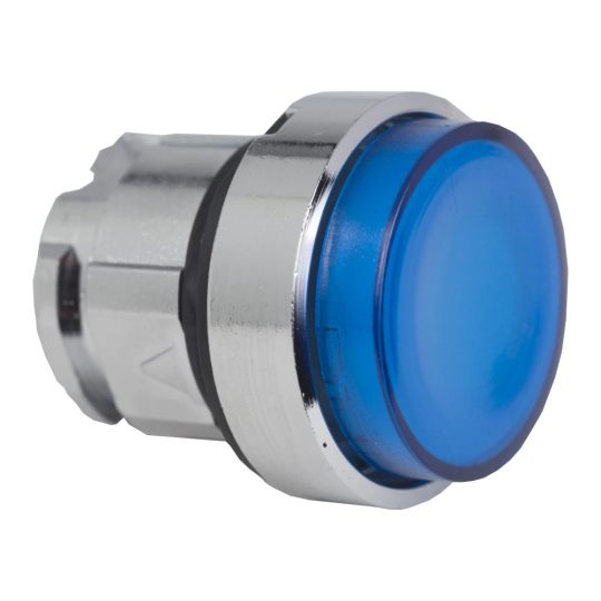 Schneider ZB4BW163 Harmony fém világító nyomógomb fej, Ø22, visszatérő, LED-es, kiemelkedő, kék Schneider ZB4BW163 Harmony fém világító nyomógomb fej, Ø22, visszatérő, LED-es, kiemelkedő, kék