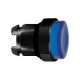 Schneider ZB4BW1637 Harmony fém világító nyomógomb fej, Ø22, visszatérő, LED-es, kiemelkedő, kék, fekete perem