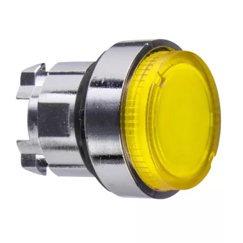   Schneider ZB4BW183 Harmony fém világító nyomógomb fej, Ø22, visszatérő, LED-es, kiemelkedő, sárga