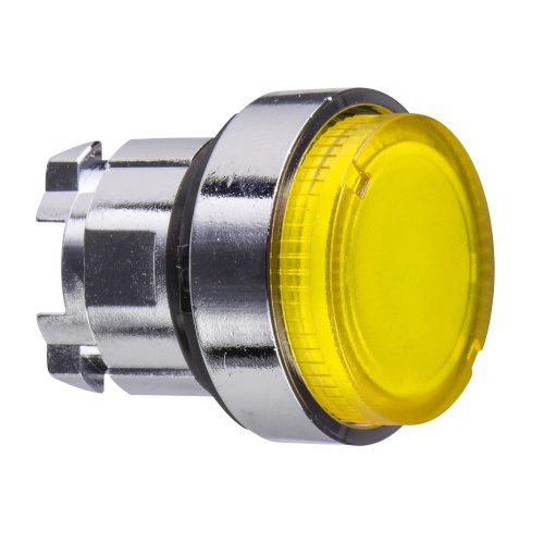 Schneider ZB4BW183 Harmony fém világító nyomógomb fej, Ø22, visszatérő, LED-es, kiemelkedő, sárga