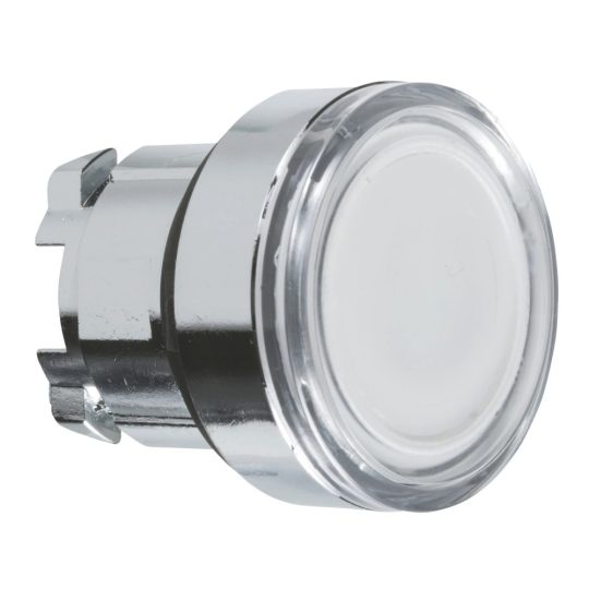 Schneider ZB4BW313 Harmony fém világító nyomógomb fej, Ø22, visszatérő, beépített LED-hez, fehér Schneider ZB4BW313 Harmony fém világító nyomógomb fej, Ø22, visszatérő, beépített LED-hez, fehér