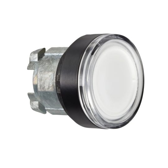 Schneider ZB4BW3137 Harmony fém világító nyomógomb fej, Ø22, visszatérő, beépített LED-hez, fehér, fekete perem Schneider ZB4BW3137 Harmony fém világító nyomógomb fej, Ø22, visszatérő, beépített LED-hez, fehér, fekete perem
