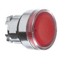 Schneider ZB4BW343TQ Harmony fém világító nyomógomb fej, Ø22, visszatérő, beépített LED-hez, piros 100 darabos csomagban