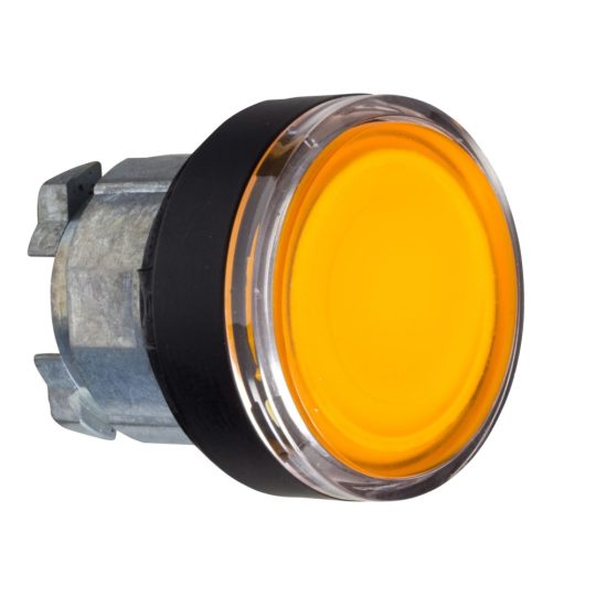 Schneider ZB4BW3537 Harmony fém világító nyomógomb fej, Ø22, visszatérő, beépített LED-hez, narancssárga, fekete perem Schneider ZB4BW3537 Harmony fém világító nyomógomb fej, Ø22, visszatérő, beépített LED-hez, narancssárga, fekete perem