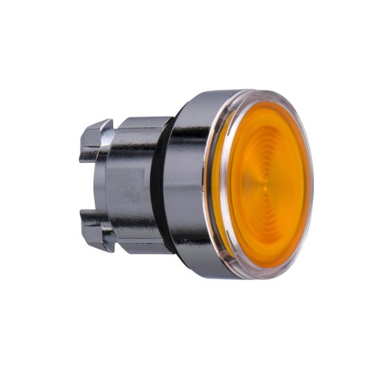 Schneider ZB4BW353S Harmony fém világító nyomógomb fej, Ø22, visszatérő, beépített LED-hez, hornyolt lencsével, narancssárga Schneider ZB4BW353S Harmony fém világító nyomógomb fej, Ø22, visszatérő, beépített LED-hez, hornyolt lencsével, narancssárga
