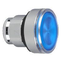 Schneider ZB4BW363S Harmony fém világító nyomógomb fej, Ø22, visszatérő, beépített LED-hez, hornyolt lencsével, kék Schneider ZB4BW363S Harmony fém világító nyomógomb fej, Ø22, visszatérő, beépített LED-hez, hornyolt lencsével, kék