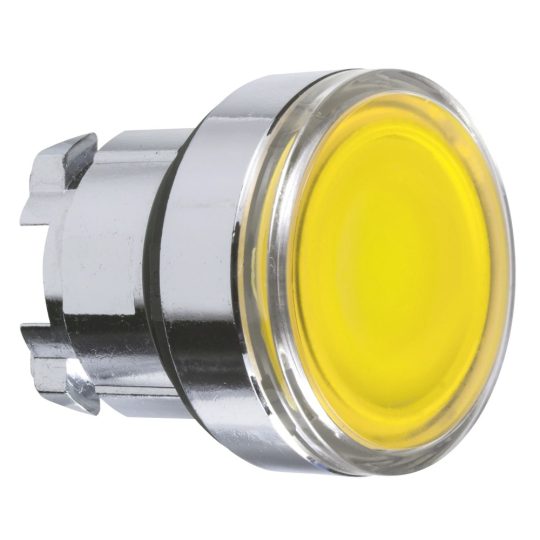 Schneider ZB4BW383 Harmony fém világító nyomógomb fej, Ø22, visszatérő, beépített LED-hez, sárga Schneider ZB4BW383 Harmony fém világító nyomógomb fej, Ø22, visszatérő, beépített LED-hez, sárga
