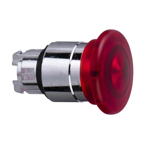 Schneider ZB4BW443 Harmony fém világító nyomógomb fej, Ø22, visszatérő, Ø40 gombafejű, beépített LED-hez, piros