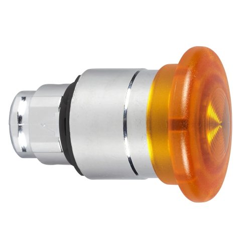 Schneider ZB4BW453 Harmony fém világító nyomógomb fej, Ø22, visszatérő, Ø40 gombafejű, beépített LED-hez, narancssárga