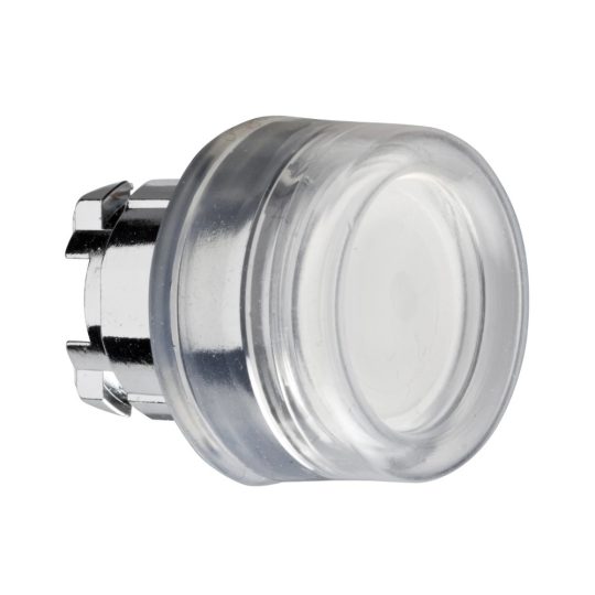 Schneider ZB4BW513 Harmony fém világító nyomógomb fej, Ø22, visszatérő, védősapkás, beépített LED-hez, fehér Schneider ZB4BW513 Harmony fém világító nyomógomb fej, Ø22, visszatérő, védősapkás, beépített LED-hez, fehér