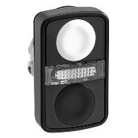 Schneider ZB4BW7A17207 Harmony fém világító kettősfejű nyomógomb fej, Ø22, visszatérő, 1 fehér 1 fekete nyomógomb, fekete perem Schneider ZB4BW7A17207 Harmony fém világító kettősfejű nyomógomb fej, Ø22, visszatérő, 1 fehér 1 fekete nyomógomb, fekete perem