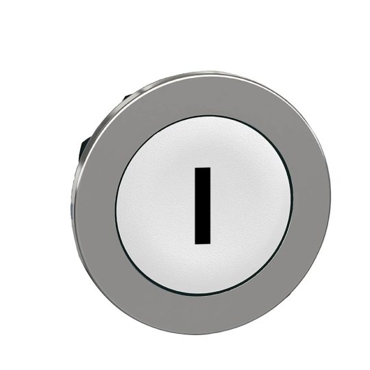 Schneider ZB4FA131 Harmony panelbe süllyesztett fém nyomógomb fej, Ø30, fehér, "I" Schneider ZB4FA131 Harmony panelbe süllyesztett fém nyomógomb fej, Ø30, fehér, "I"