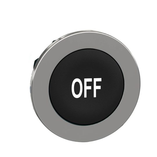 Schneider ZB4FA235 Harmony panelbe süllyesztett fém nyomógomb fej, Ø30, fekete, "OFF" Schneider ZB4FA235 Harmony panelbe süllyesztett fém nyomógomb fej, Ø30, fekete, "OFF"