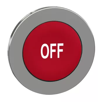  Schneider ZB4FA435 Harmony panelbe süllyesztett fém nyomógomb fej, Ø30, piros, "OFF"