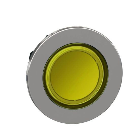 Schneider ZB4FH083 Harmony panelbe süllyesztett fém világító nyomógomb fej, Ø30, sárga, nyomó-nyomó Schneider ZB4FH083 Harmony panelbe süllyesztett fém világító nyomógomb fej, Ø30, sárga, nyomó-nyomó