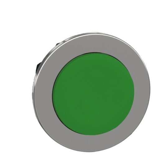 Schneider ZB4FH3 Harmony panelbe süllyesztett fém nyomógomb fej, Ø30, kiemelkedő, zöld, nyomó-nyomó Schneider ZB4FH3 Harmony panelbe süllyesztett fém nyomógomb fej, Ø30, kiemelkedő, zöld, nyomó-nyomó