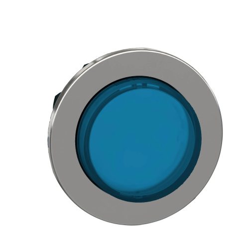 Schneider ZB4FH63 Harmony panelbe süllyesztett fém világító nyomógomb fej, Ø30, kiemelkedő, kék, nyomó-nyomó