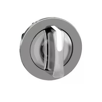   Schneider ZB4FK1513 Harmony panelbe süllyesztett fém világító választókapcsoló fej, Ø30, 3 állású, fehér, középre visszatérő