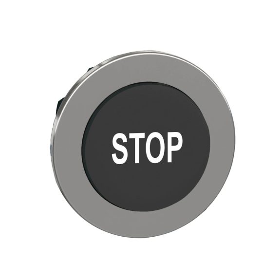 Schneider ZB4FL234 Harmony panelbe süllyesztett fém nyomógomb fej, Ø30, kiemelkedő, fekete, "STOP" Schneider ZB4FL234 Harmony panelbe süllyesztett fém nyomógomb fej, Ø30, kiemelkedő, fekete, "STOP"