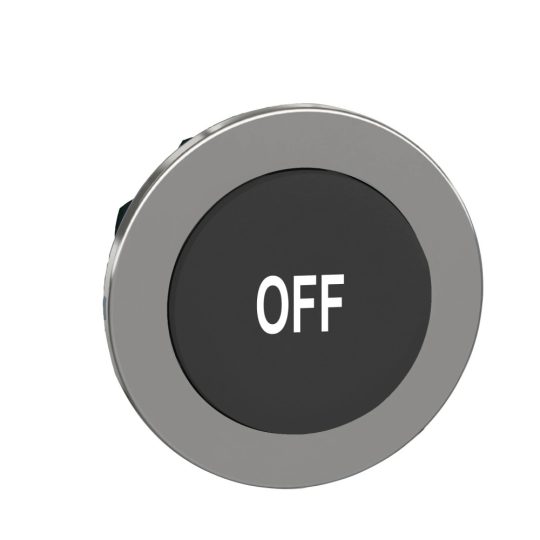 Schneider ZB4FL235 Harmony panelbe süllyesztett fém nyomógomb fej, Ø30, kiemelkedő, fekete, "OFF" Schneider ZB4FL235 Harmony panelbe süllyesztett fém nyomógomb fej, Ø30, kiemelkedő, fekete, "OFF"