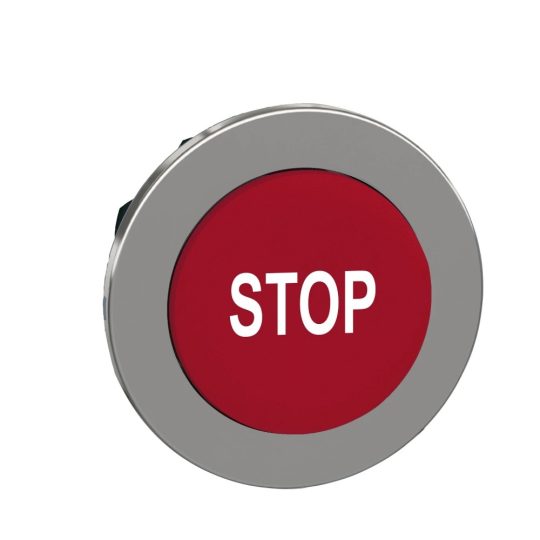 Schneider ZB4FL434 Harmony panelbe süllyesztett fém nyomógomb fej, Ø30, kiemelkedő, piros, "STOP" Schneider ZB4FL434 Harmony panelbe süllyesztett fém nyomógomb fej, Ø30, kiemelkedő, piros, "STOP"