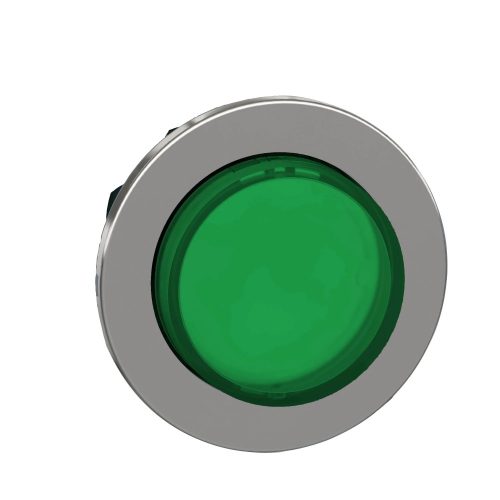 Schneider ZB4FW133 Harmony panelbe süllyesztett fém világító nyomógomb fej, Ø30, kiemelkedő, zöld