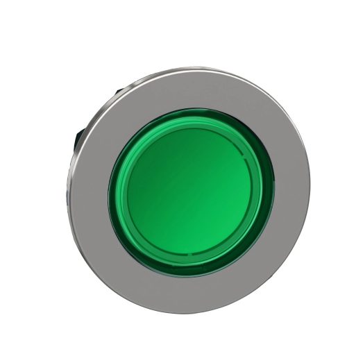 Schneider ZB4FW333 Harmony panelbe süllyesztett fém világító nyomógomb fej, Ø30, visszatérő, zöld