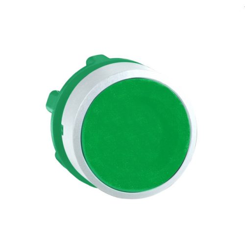 Schneider ZB5AA34C1 Harmony műanyag nyomógomb fej, Ø22, visszatérő, magasított, zöld, fehér perem