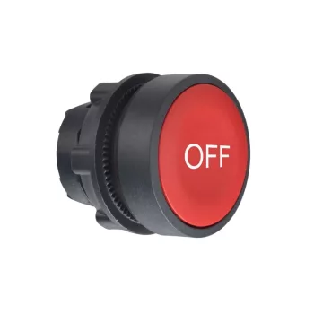   Schneider ZB5AA435 Harmony műanyag nyomógomb fej, Ø22, visszatérő, piros, "OFF"