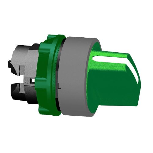 Schneider ZB5AD403C0 Harmony műanyag választókapcsoló fej, Ø22, 2 állású, jobbról visszatérő, zöld, szürke perem