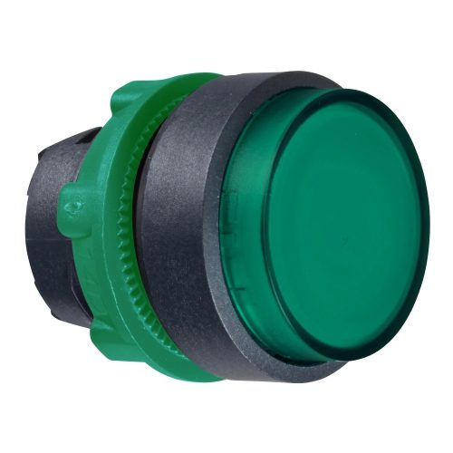 Schneider ZB5AH33 Harmony műanyag világító nyomógomb fej, Ø22, nyomó-nyomó, kiemelkedő, zöld