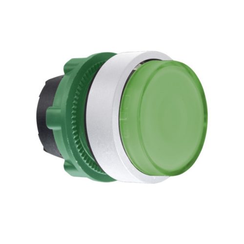 Schneider ZB5AH33C1 Harmony műanyag világító nyomógomb fej, Ø22, nyomó-nyomó, kiemelkedő, zöld, fehér perem