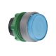 Schneider ZB5AH63C0 Harmony műanyag világító nyomógomb fej, Ø22, nyomó-nyomó, kiemelkedő, kék, szürke perem