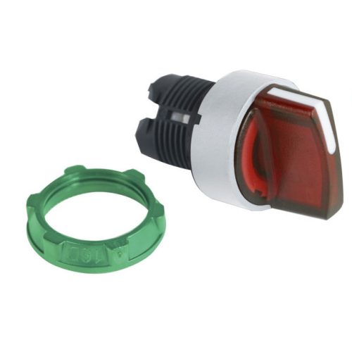 Schneider ZB5AK1243C1 Harmony műanyag világító választókapcsoló fej, Ø22, 2 állású, piros, fehér perem