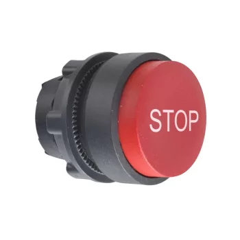   Schneider ZB5AL434 Harmony műanyag nyomógomb fej, Ø22, kiemelkedő, piros, "STOP"
