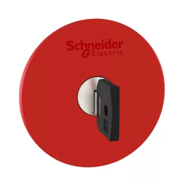   Schneider ZB5AS964 Harmony műanyag vészleállító nyomógomb fej, Ø22, Ø60 gombafejű, 455 kulccsal kioldó, piros