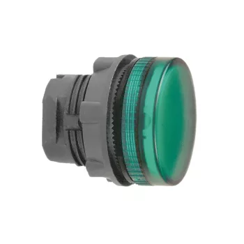   Schneider ZB5AV033S Harmony műanyag jelzőlámpa fej, Ø22, LED jelzőlámpához, hornyolt lencse, zöld