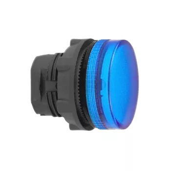   Schneider ZB5AV063S Harmony műanyag jelzőlámpa fej, Ø22, LED jelzőlámpához, hornyolt lencse, kék