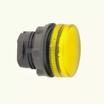   Schneider ZB5AV083S Harmony műanyag jelzőlámpa fej, Ø22, LED jelzőlámpához, hornyolt lencse, sárga