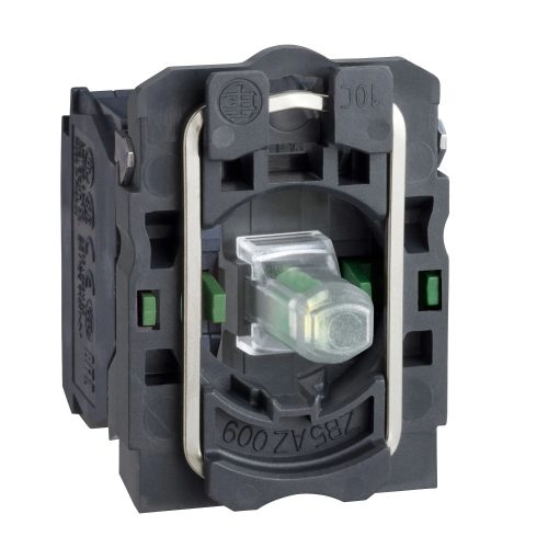 Schneider ZB5AW0M33 Harmony műanyag jelzőlámpa és érintkező blokk rögzítő aljzattal, LED-es, 2NO, 230VAC, zöld