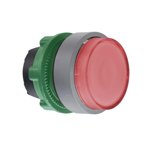 Schneider ZB5AW143C0 Harmony műanyag világító nyomógomb fej, Ø22, visszatérő, LED-es, kiemelkedő, piros, szürke perem