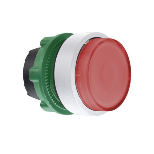 Schneider ZB5AW143C1 Harmony műanyag világító nyomógomb fej, Ø22, visszatérő, LED-es, kiemelkedő, piros, fehér perem