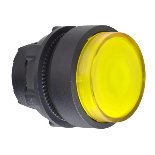Schneider ZB5AW183 Harmony műanyag világító nyomógomb fej, Ø22, visszatérő, LED-es, kiemelkedő, sárga
