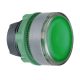 Schneider ZB5AW333C0 Harmony műanyag világító nyomógomb fej, Ø22, visszatérő, beépített LED-hez, zöld, szürke perem
