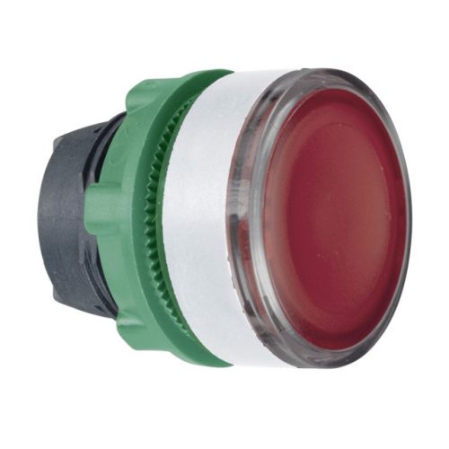 Schneider ZB5AW343C1 Harmony műanyag világító nyomógomb fej, Ø22, visszatérő, beépített LED-hez, piros, fehér perem