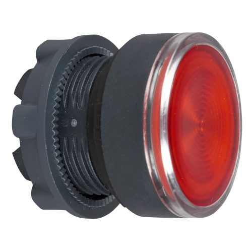 Schneider ZB5AW343S Harmony műanyag világító nyomógomb fej, Ø22, visszatérő, beépített LED-hez, hornyolt lencsével, piros